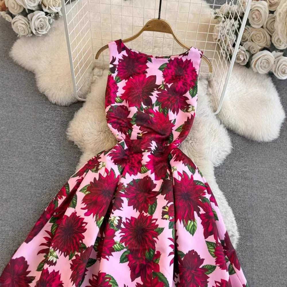 Damen Maxikleid Floral Tailliert Eveloria