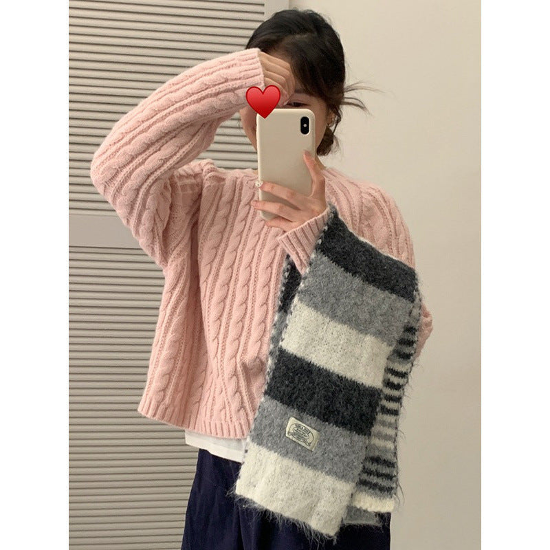 Damen Grobstrickpullover Lässiger Schnitt Eveloria