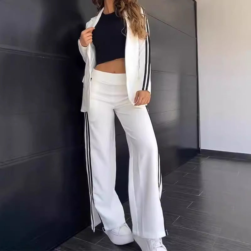 Damen Sportblazer-Set Weite Hose Eveloria