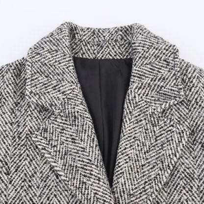 Damen Oversized Wollmantel Klassisch Eveloria