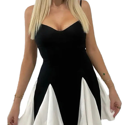 Damen Minikleid Faltenrock Tailliert
