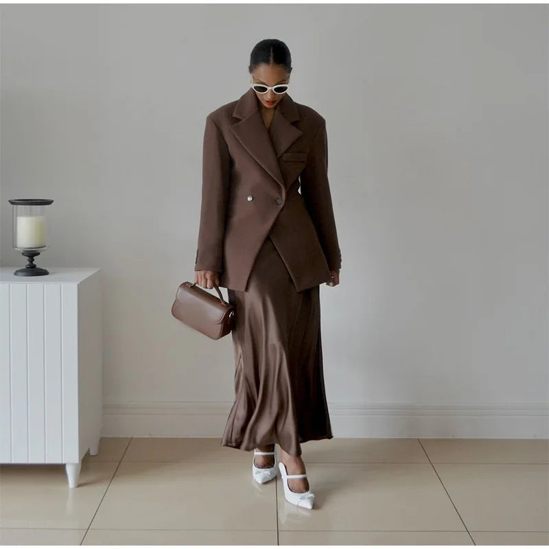 Damen Oversized Blazer Doppelter Knopf Eveloria