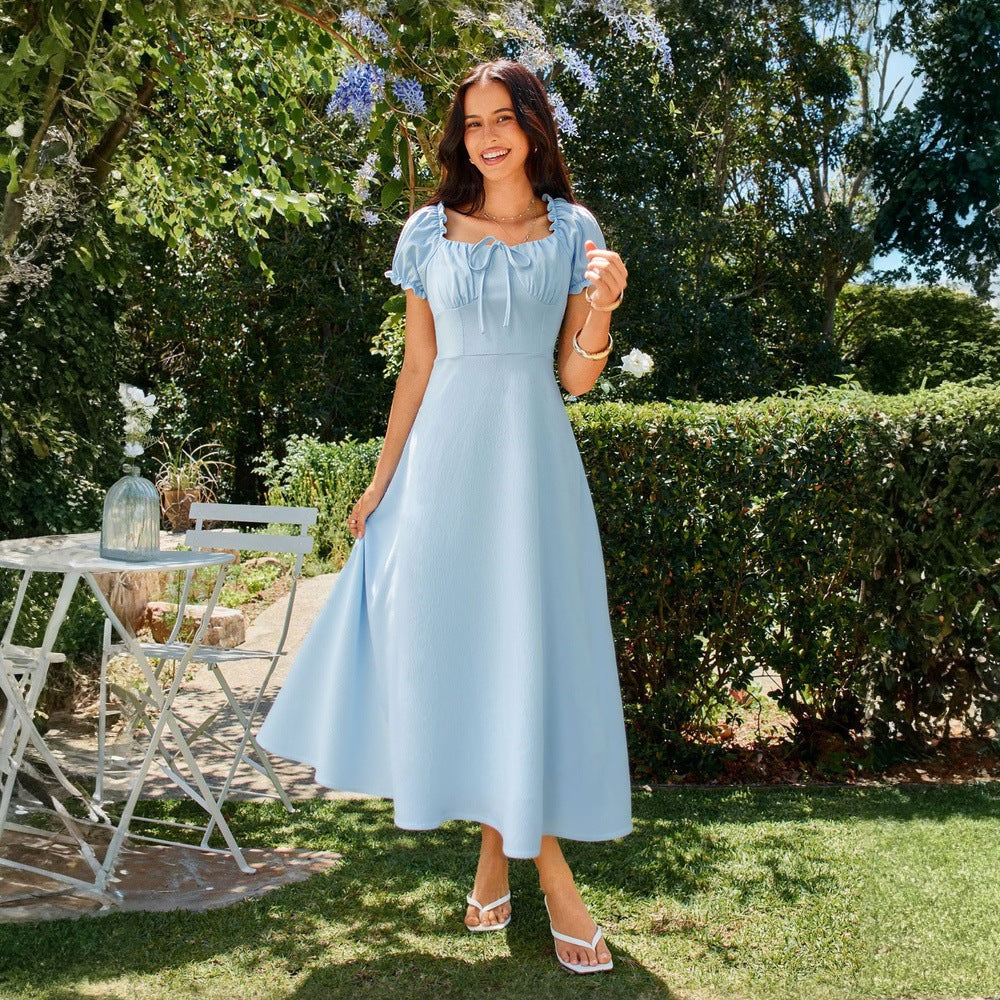 Damen Maxikleid Puffärmel Eveloria - Eveloria