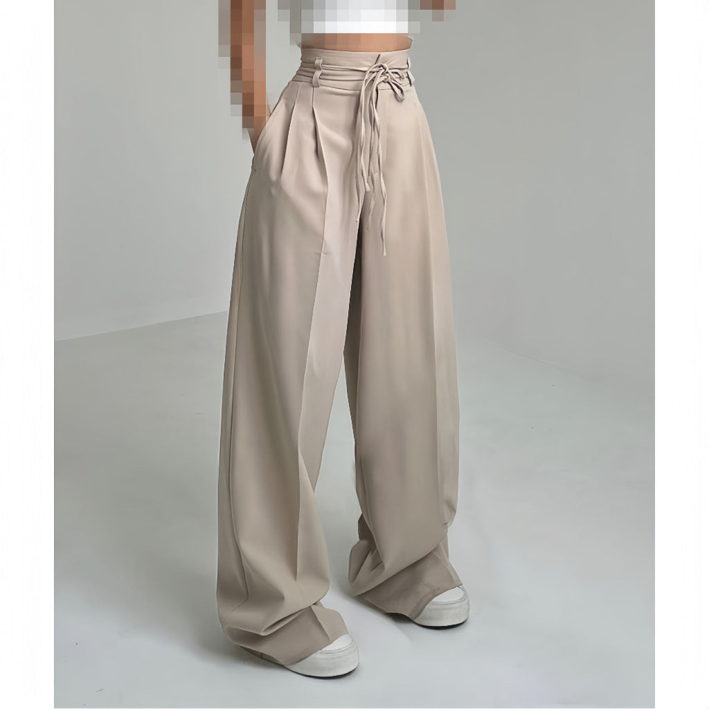 Damen Bundfalten-Hose Elastischer Taillenbund Bequem