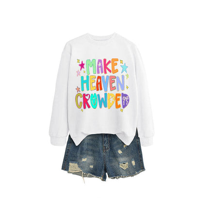 Damen Sweatshirt Bunt Motiv Verspielter Schriftzug
