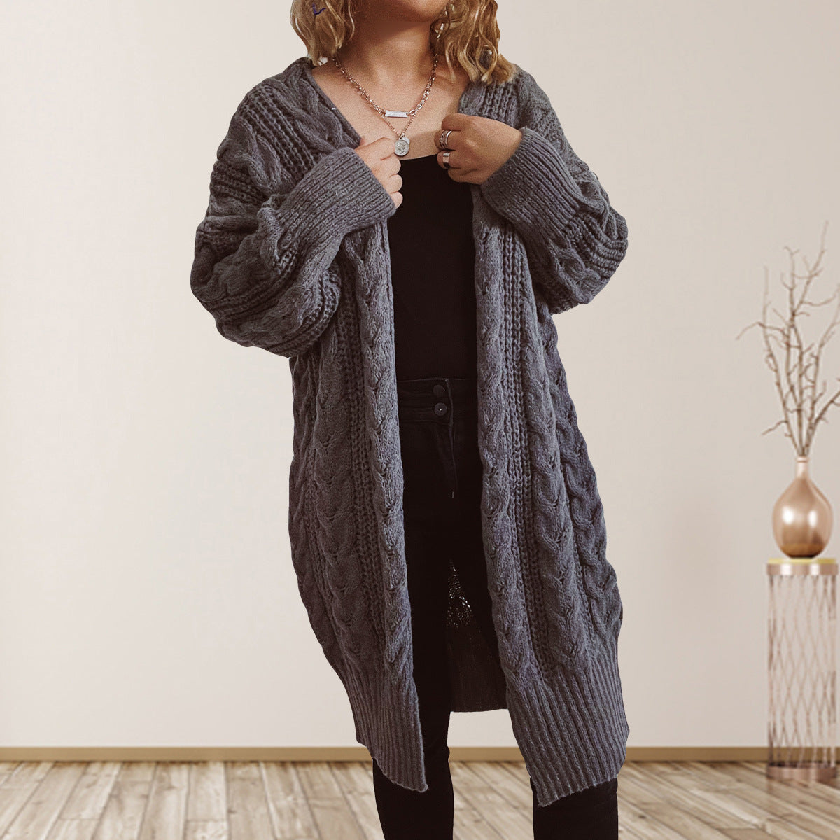 Damen Strickjacke Oversized Lässig Eveloria