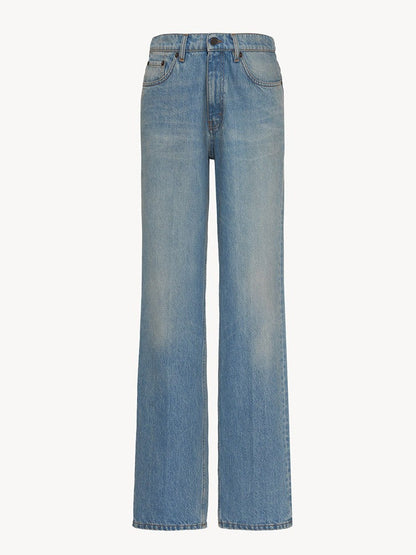 Damen Hochgeschnittene Weite Jeans Eveloria