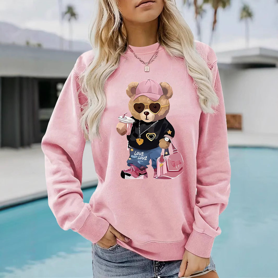 Damen Sweatshirt Cartoon Bär Motiv Eveloria