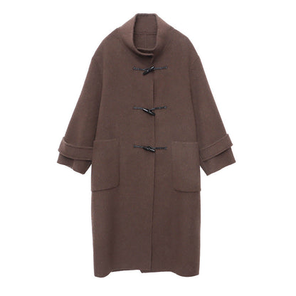 Damen Duffle-Coat Lang Weiches Material Eveloria
