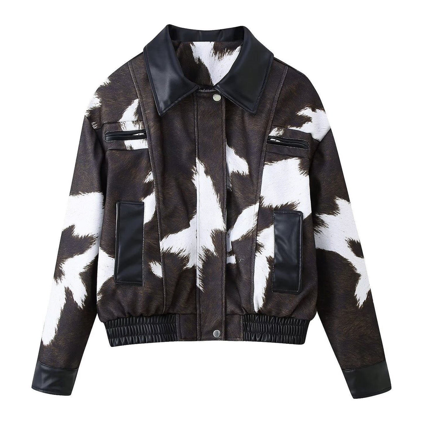 Damen Kunstlederjacke Exotisches Tierdesign Eveloria