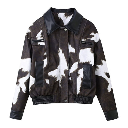 Damen Kunstlederjacke Exotisches Tierdesign Eveloria