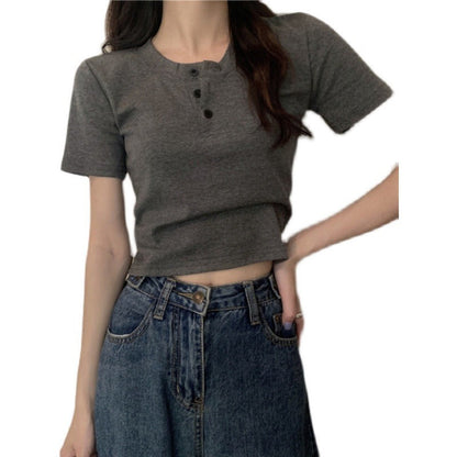 Damen Kurzarm Henley-Shirt Eveloria wird zu: Eveloria Damen