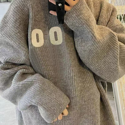 Damen Oversized Strickpullover Ribstruktur Eveloria