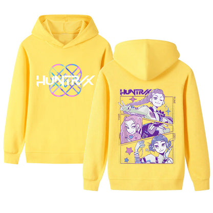 Damen Kapuzensweater Anime-Design Gemütlich Grau Eveloria
