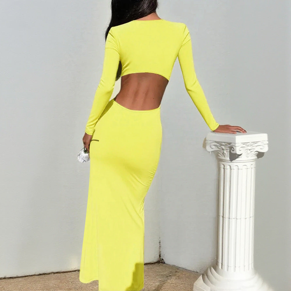 Damen Maxikleid mit Volants und V-Ausschnitt Eveloria