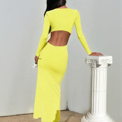 Damen Maxikleid mit Volants und V-Ausschnitt Eveloria