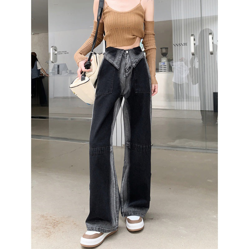 Damen Weite Jeans Mit Seitenschlitzen Eveloria