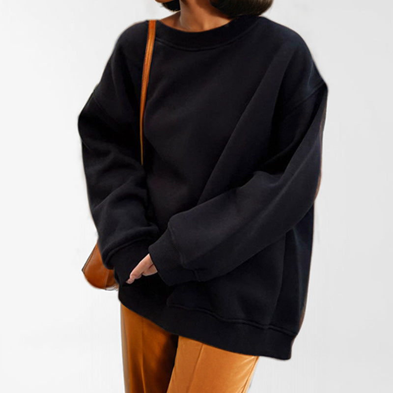 Damen Oversized Sweatshirt Weites Design Lässig Grau Eveloria
