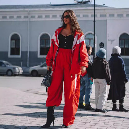 Damen Sportanzug Lässiger Schnitt Praktische Taschen Eveloria