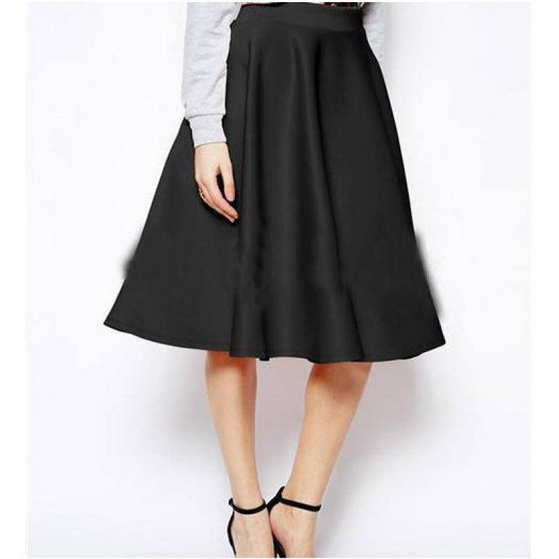 Damen Midi-Rock Elegant Schwingender Saum Eveloria