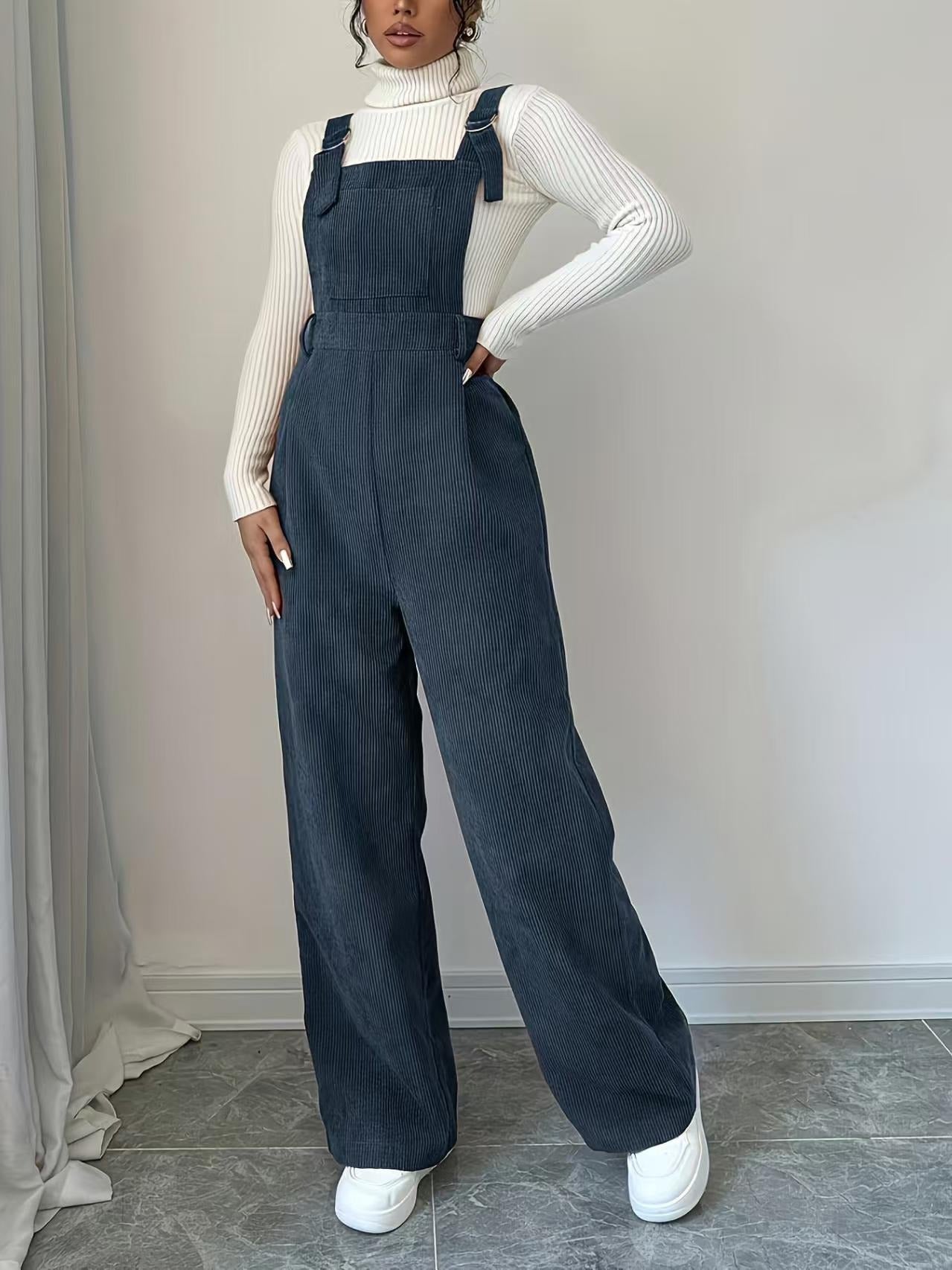 Damen Cord-Overall Lässig Geschnitten Eveloria