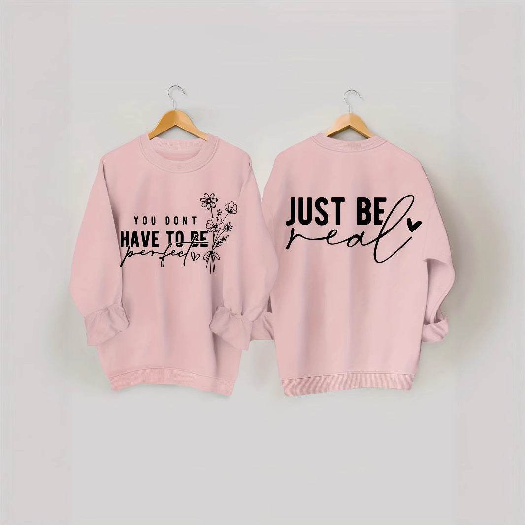 Damen Pullover Lässig mit Botschaften Eveloria