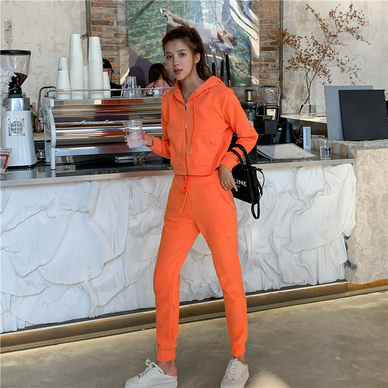 Damen Sport-Set Kapuzenjacke Jogginghosen Bequem Schwarz Eveloria - Eveloria