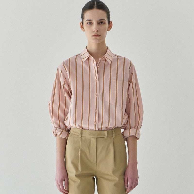Damen Bluse Übergroß Gestreift Eveloria