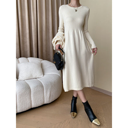 Damen Strickpullover Hochgeschlossen Zopfmuster Elegantes Design Beige