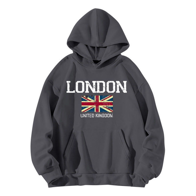 Damen Kapuzenpullover Urban Style Kängurutasche Gemütlich Grau