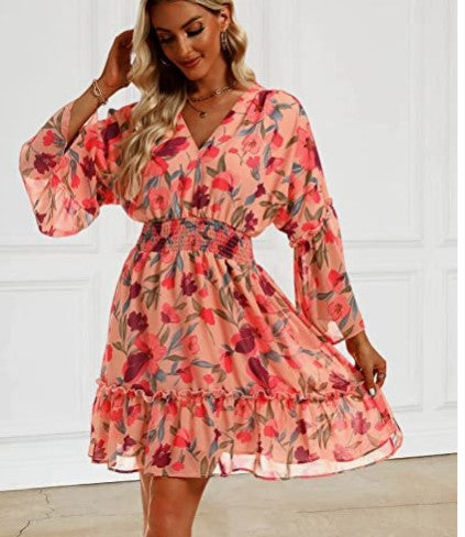 Damen Freizeitkleid Floralmuster Leicht