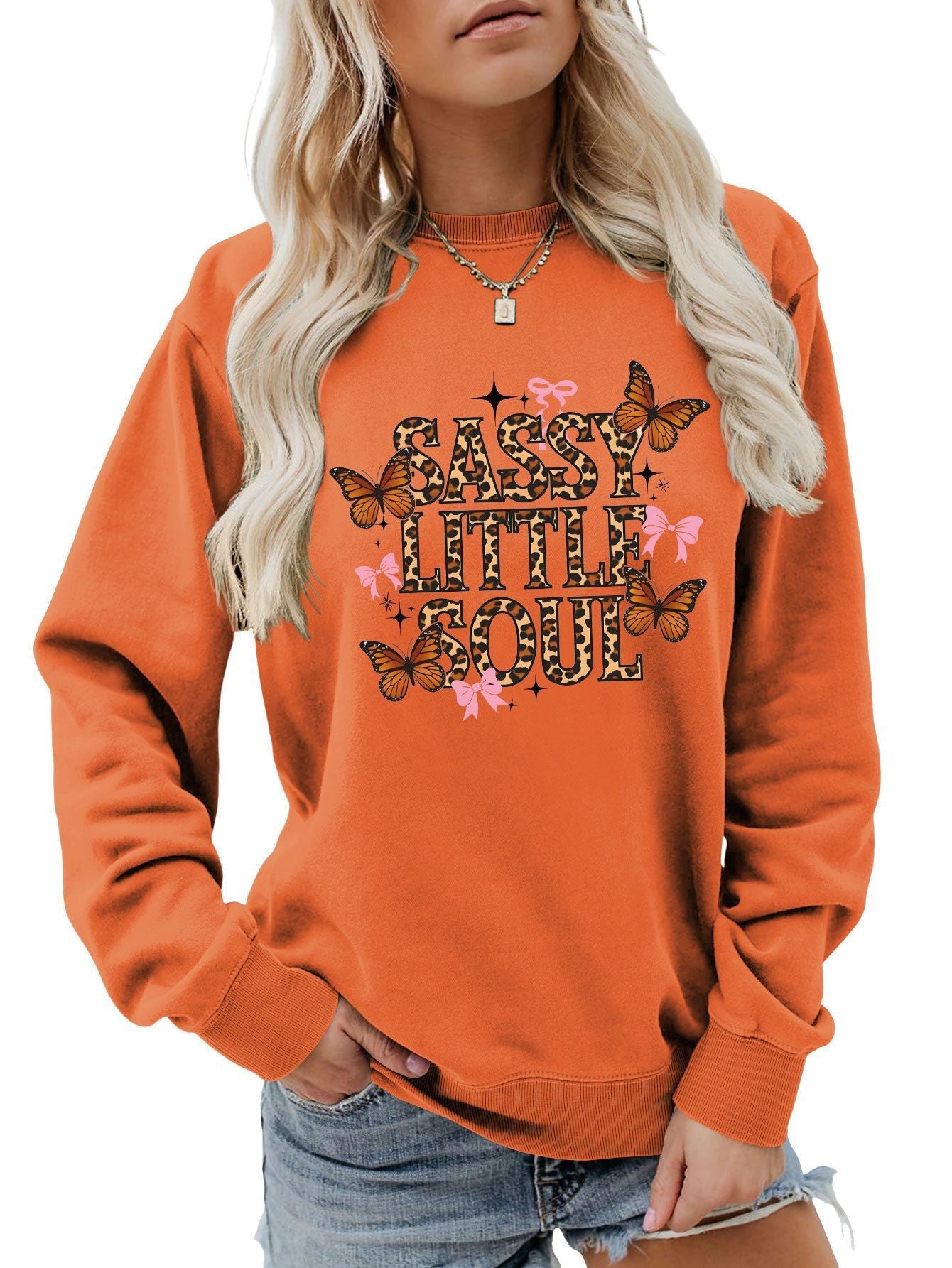 Damen Sweatshirt Schmetterlingsdesign Eveloria