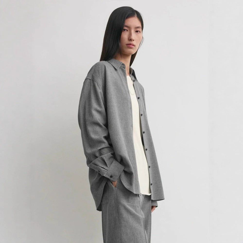 Damen Oversized Hemdbluse Moderner Schnitt Lässig