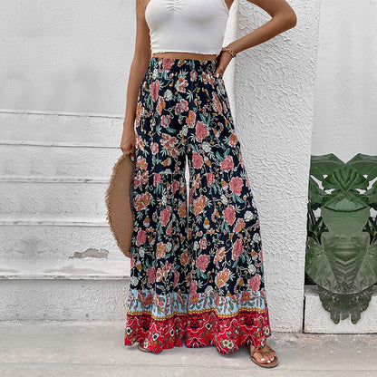 Damen Maxirock Floralmuster Ausgestellter Schnitt Eveloria