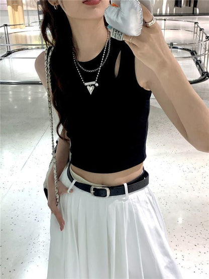 Damen Crop- Elastisch Asymmetrisch Eveloria