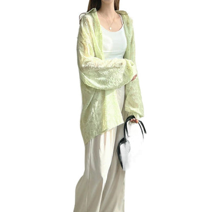 Damen Chiffon-Cardigan Floralmuster Eleganter Schnitt