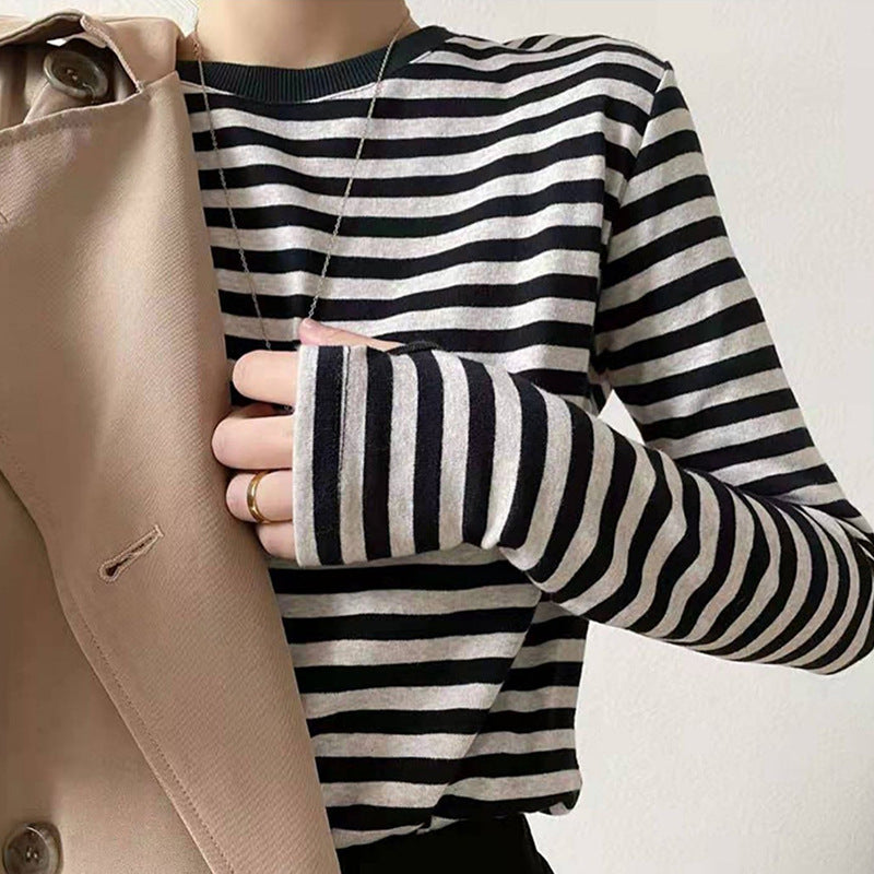 Damen Langarmshirt Gestreift Eveloria