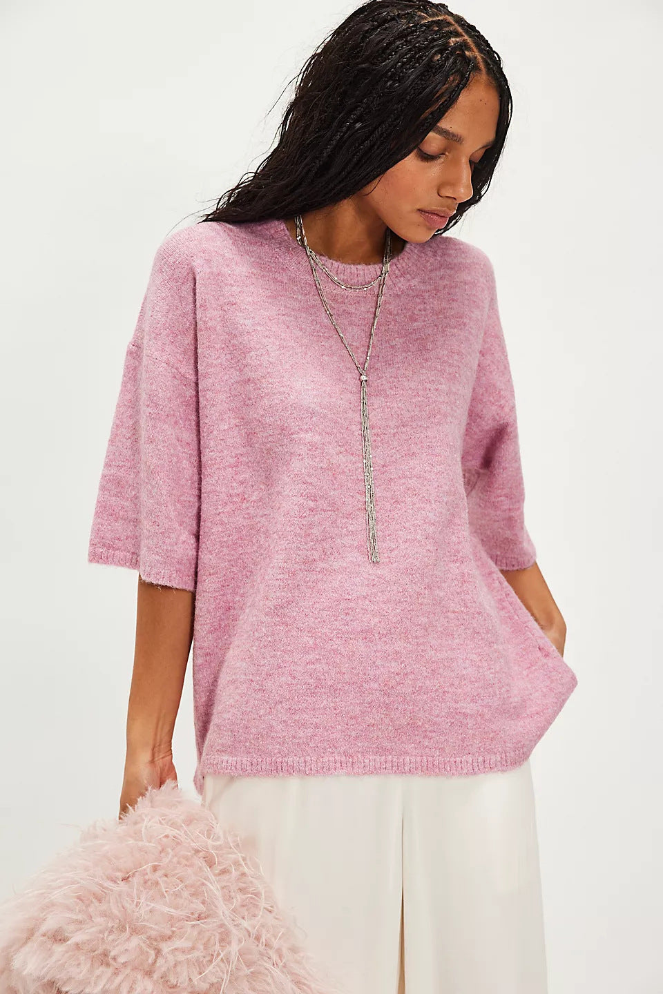 Damen Sweatshirt Halbtransparent Spitze Lässiger Schnitt