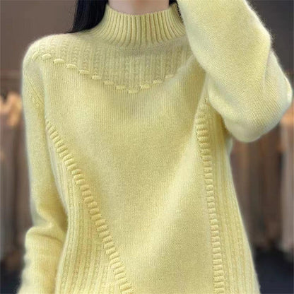 Damen Strickpullover Strukturiert Asymmetrisch Eveloria