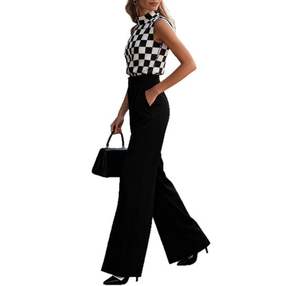 Damen Hochtaillierte Stoffhose Weite Passform Eveloria