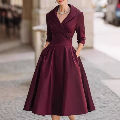 Damen Wickelkleid mit Schößchen und Taschen Eveloria
