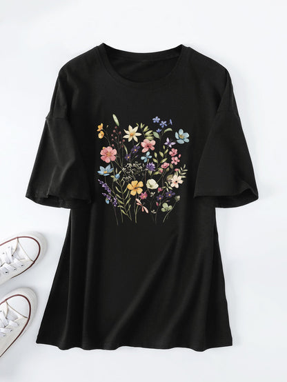Damen Sommerbluse Floralmuster Eveloria