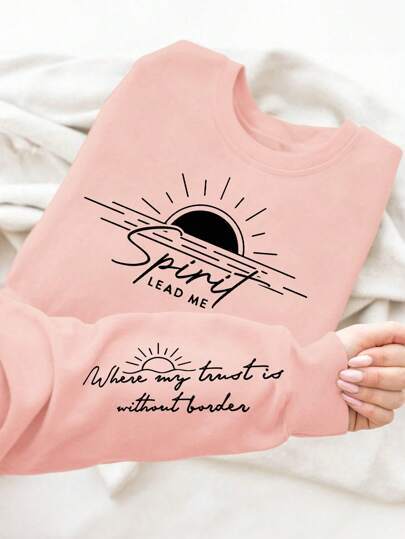 Damen Sweatshirt Weich Fließend mit Druck Eveloria