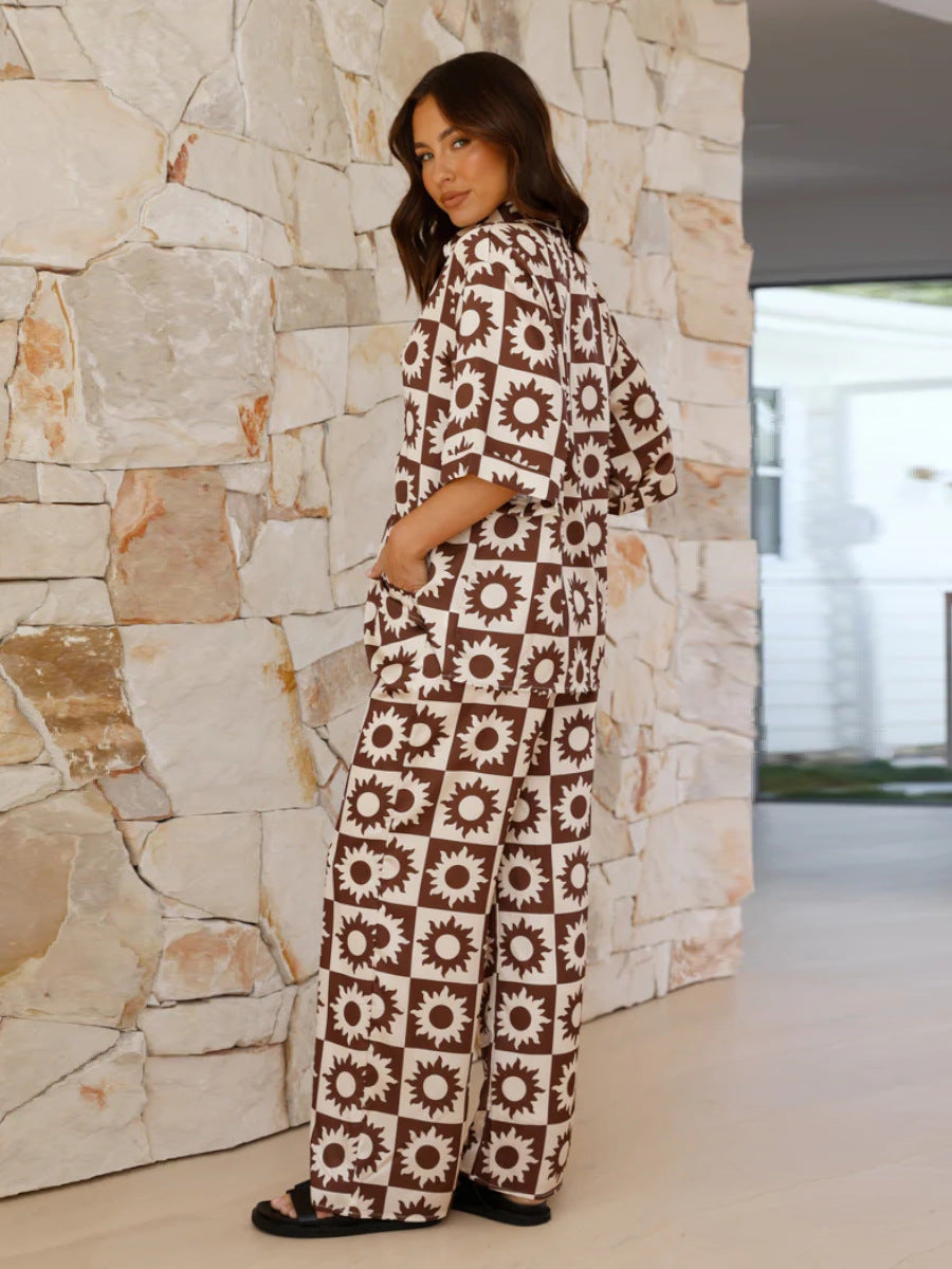 Damen Zweiteiliges Co-Ord Set Bedruckt