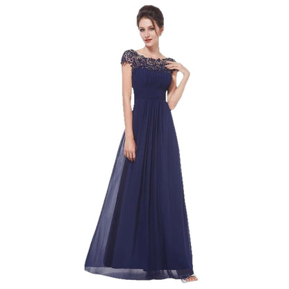 Damen Maxikleid Spitzenoberteil Fließender Schnitt Eveloria