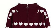 Damen Pullover Herzmotiv Kurzreißverschluss Eveloria