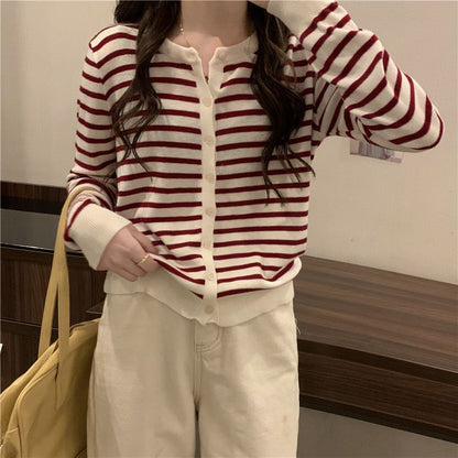 Damen Strickpullover Langärmlig Knopfverschluss Eveloria