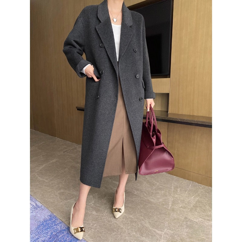 Damen Wollmantel Doppelreihig Oversized Eveloria