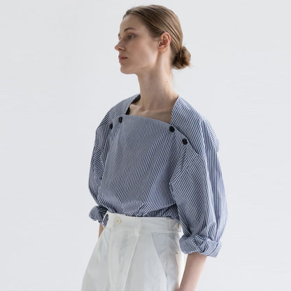 Damen Bluse Modisch Knöpfe Detail Eveloria - Eveloria
