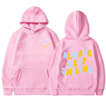 Damen Pullover Kapuze mit Kängurutaschen und Schriftzug